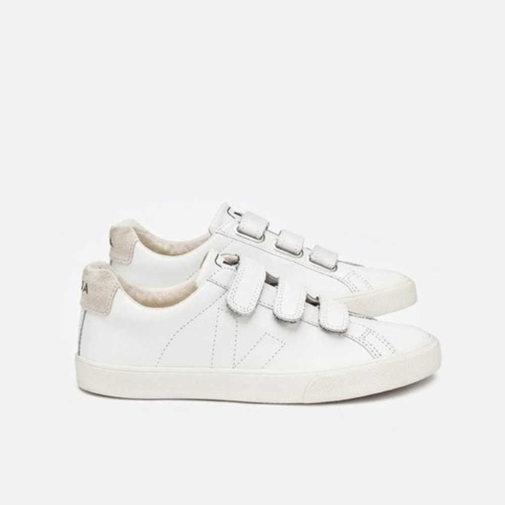 VEJA 3-Lock Logo Suede-Trimmed Leather Sneaker